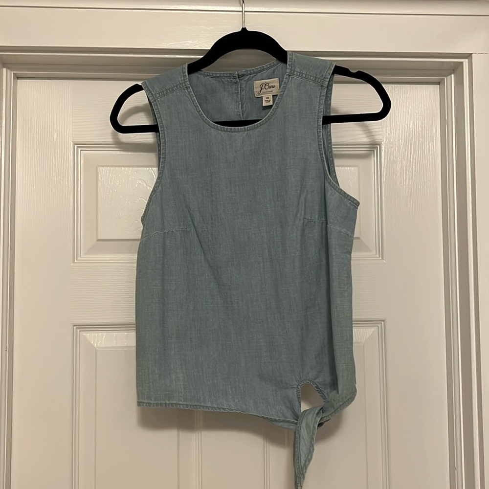Jcrew denim front tie top